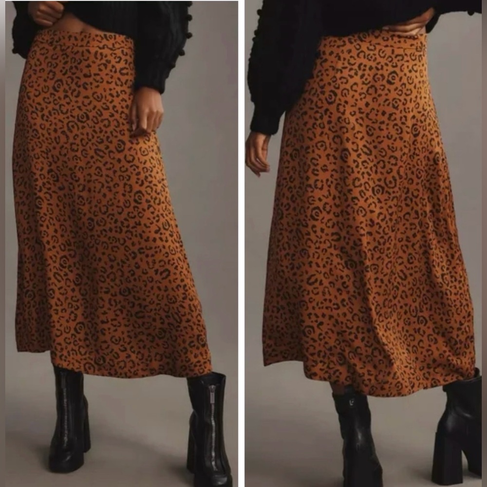 Farm Rio Satin Slip A-Line Midi Skirt, Size M